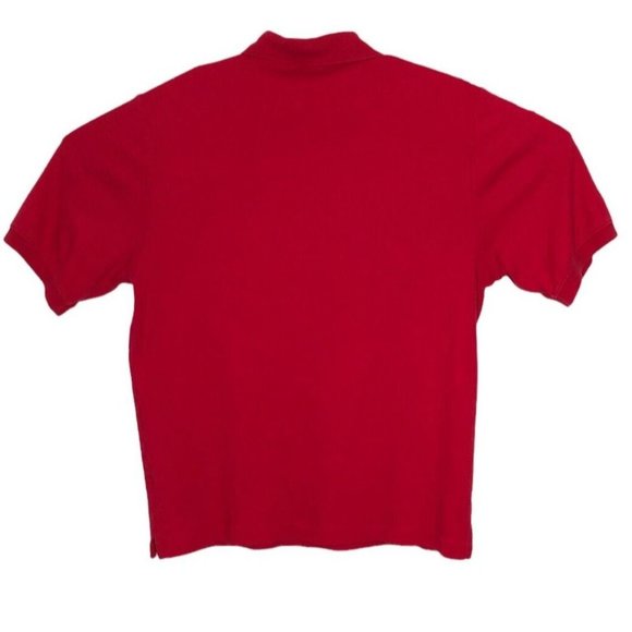 Lands End Pullover Polo Golf Shirt Mens M Short Sleeve Top Red Cotton Pullover - Picture 4 of 6